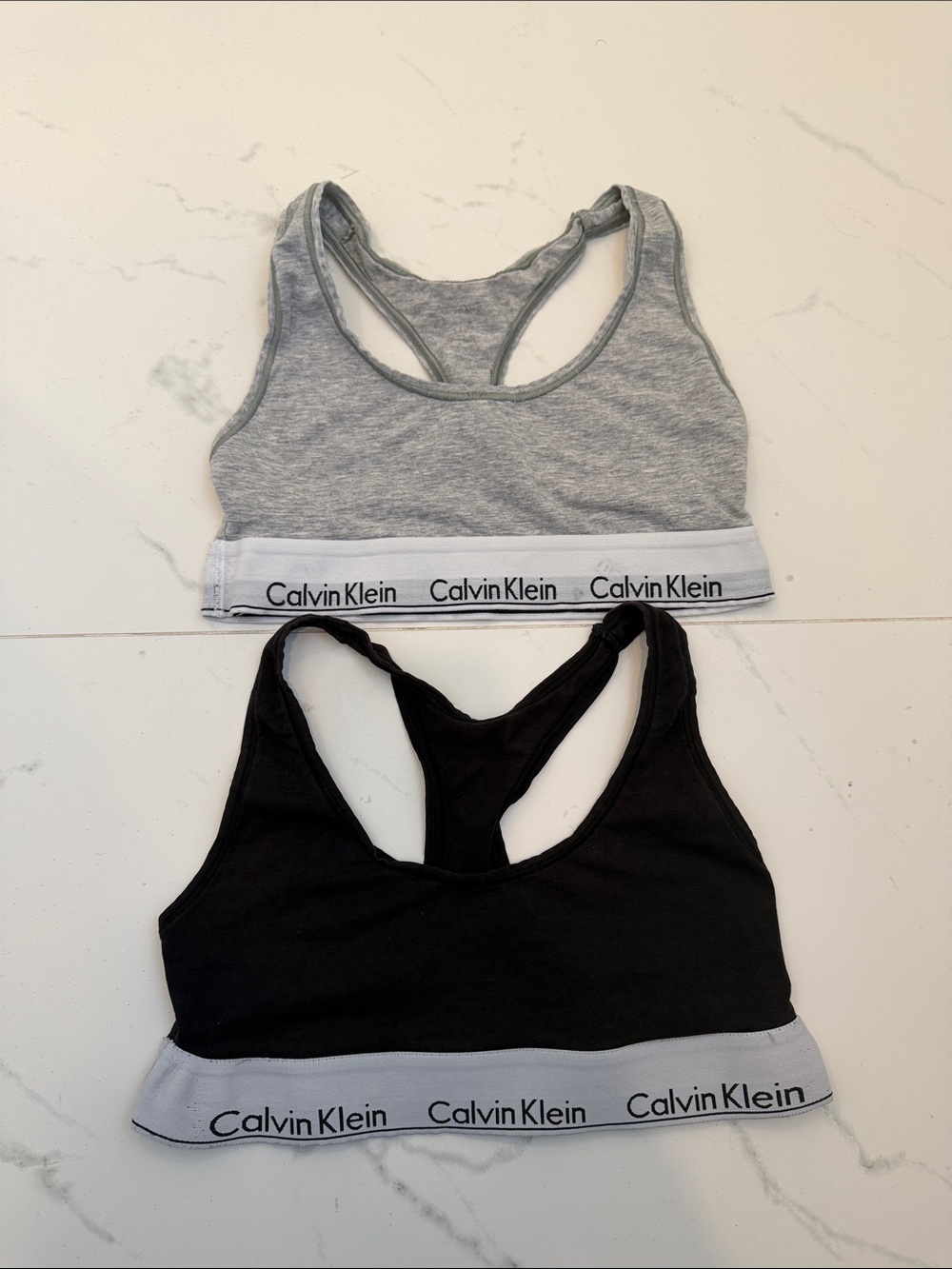Calvin Klein Gray & Black Racerback Bralette Set